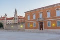 Sunrise view of Roman forum at Zeleni trg square in Zadar, Croatia Royalty Free Stock Photo