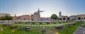 Sunrise view of Roman forum at Zeleni trg square in Zadar, Croatia