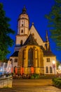 Sunrise view of Saint Thomas church in German town Leipzig Royalty Free Stock Photo