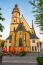 Sunrise view of Saint Thomas church in German town Leipzig Royalty Free Stock Photo