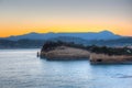 Sunrise view of sandstone cliffs near Sidari town at Corfu, Gree