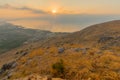 Sunrise view of the Sea of Galilee, from mount Arbel