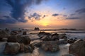 Sunrise view at seaside Kuantan Malaysia Royalty Free Stock Photo