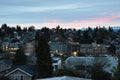 Sunrise View of Seattle Washington Fremont Neighborhood from Roof Royalty Free Stock Photo