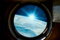 Sunrise, view from spaceship. Elements of this image furnished by NASA