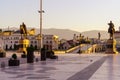 Sunrise view of the Stone Bridge, Skopje Royalty Free Stock Photo