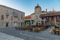 Sunrise view of town hall and city loggia at Croatian town Trogir Royalty Free Stock Photo