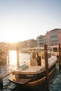 Sunrise view of Venice Grand Canal. Grand Canal at sunrise in Venice, Italy - dec, 2021 Royalty Free Stock Photo