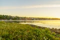 Sunrise view of the waterfront and port of Lunenburg