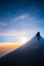 Sunrise view from window airplane in Abstract style Royalty Free Stock Photo