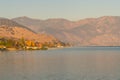 Sunrise views of the shores of Chelan Lake, Washington, USA. Royalty Free Stock Photo