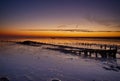 Sunrise at the Waddenzee in the Netherlands Royalty Free Stock Photo