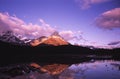 Sunrise at Waterfowl Lake in Canadian Rockies Royalty Free Stock Photo
