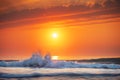 Beautiful sunrise wave, nature background.