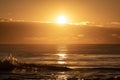 Sunrise with Wave Pop at Avoca Beach NSW Australia Royalty Free Stock Photo