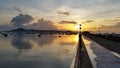 Sunrise on weekend at Chalong pier Phuket Thailand