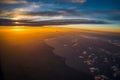 Sunrise from the window`s plane Royalty Free Stock Photo