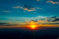 Sunrise from the window`s plane Royalty Free Stock Photo