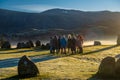 Sunrise at the Winter solstice at Castlerigg Stone Circle near Keswick in Cumbria