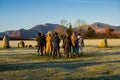 Sunrise at the Winter solstice at Castlerigg Stone Circle near Keswick in Cumbria