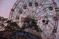 Sunrise at Wonder Wheel in Luna Park on Coney Island New York City Royalty Free Stock Photo