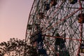 Sunrise at Wonder Wheel in Luna Park on Coney Island New York City Royalty Free Stock Photo