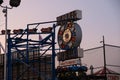 Sunrise at Wonder Wheel vintage nylon light in Luna Park on Coney Island New York City