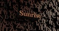 Sunrise - Wooden 3D rendered letters/message