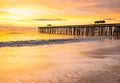 Sunrise and Wooden Pier on Fernandina Beach Royalty Free Stock Photo