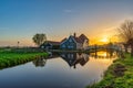 Sunrise at Zaanse Schans village Netherlands