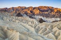 Sunrise at Zabriskie Point in Death Valley National Park, California, USA Royalty Free Stock Photo