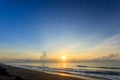 The sunrises are so beautiful by the beach that has amazing black sand Royalty Free Stock Photo