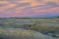 Sunrises Colorfully Over Kaikoura White Mud-stone Rock Ledges