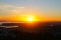 Sunrises over Auckland from top Mount Eden Royalty Free Stock Photo