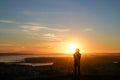 Sunrises over Auckland from top Mount Eden Royalty Free Stock Photo