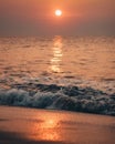 Sunrises sunsets in a ocean Royalty Free Stock Photo