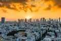 Sunrising of aerial view of Tel Aviv City with modern skylines in the morning in Israel Royalty Free Stock Photo