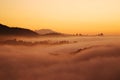 Sunrising over Los Angeles Fog Royalty Free Stock Photo