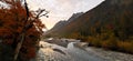 Sunrising over a mountain stream Royalty Free Stock Photo