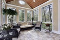 Sunroom in luxury home Royalty Free Stock Photo