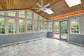 Sunroom with wall of windows Royalty Free Stock Photo