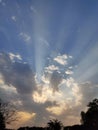 Beautiful sunset above the river in india