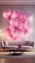 Suns Closeup Couch Room Wall Mural Giant Orchid Flower Led Light