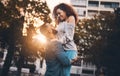 The suns shines brighter when theres love around. a young couple having fun together outdoors.