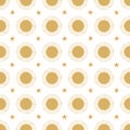 Suns and Stars Gold Grid Seamless Vector Pattern Background