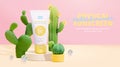 Sunscreen ad in cute cactus theme