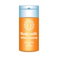 Sunscreen body milk icon, realistic style