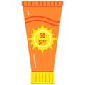 Sunscreen bottle vector icon isolated on white background.