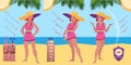 Sunscreen concept banner, cartoon style