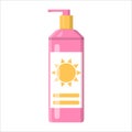 Sunscreen cream bottle. Lotion for skin protection